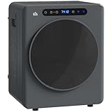 HOMCOM Mini Ablufttrockner 4 kg Wäschetrockner mit Desinfektion, 6 Programmen, 1000W wandmontierbar Trockner mit Touch-Screen, 3 Temperaturen und Timer, für Wohnmobile, Haus, Grau