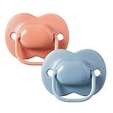 Tommee Tippee Cherry Latex Schnuller, 6-18 Monate, 2er Pack, Schnuller mit 100% Naturlatexbeutel
