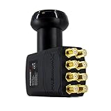 Premium X Octo LNB - 8Fach - für 8 Teilnehmer - 4K Full HD - mit Wetterschutz und LTE Filter für Satellitenschüssel Digital TV Fernseher SAT Receiver - Schwarz