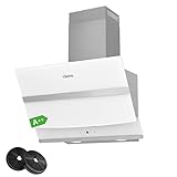 CIARRA CBCW6736N Kopffreie Dunstabzugshaube Schräghaube 60cm 650m³/h TouchControl Dimmbar LED-Beleuchtung mit CBCF003 Aktivkohlefilter