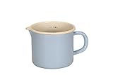Karl Krüger 17012PAB Milchtopf mit Ausguss Sylt, 1 L, Emaille, blau, 12 x 16 x 30 cm, Hellblau