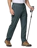 Rdruko Wanderhose Herren Leichte Outdoorhose Wasserdicht Cargohose Freizeithose Schnelltrocknend Funktionshose für Camping Trekking Radfahren (Kühles Grau L)
