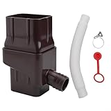 Gettimore Regensammler für Regenwasserspeicher, verstellbar, 5,1 x 7,6 cm, für Wasserspeichertanks (dunkelbraun)