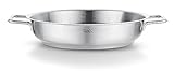 Fissler Pure Collection/Edelstahl-Servierpfanne (Ø 28 cm) unbeschichtete Brat-Pfanne, Innenskalierung, hoher Rand, 10 Jahre Garantie – Induktion