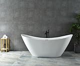 Freistehende Badewanne, SPA unique design, bootförmige Acryl-Standbadewanne 180 cm weiß, Maße: 180 x 73 x 77 cm - Fassungsvermögen: 315 Liter