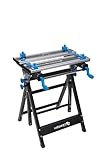 HÖGERT TECHNIK – Klappbarer, höhen- und neigungsverstellbarer Werkstatttisch 600x570x770–1070 mm mit Aluminiumplatte, Spannbacken, Winkelverstellung und Maßskala