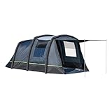 Campout Aufblasbares Tunnelzelt – 455 x 270 cm – Familienzelt für 4 Personen – Abgedunkelte Schlafkabinen – TPU-Schläuche – Wasserdichtes Zelt – Belüftungsöffnungen – 2 Schlafkabinen – Inklusive P