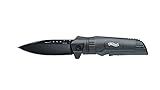 Walther Uni Messer Sub Companion Knife SubCompanionKnife SCK 5.0719 Outdoormesser mit Holster, mit Clip Schwarz, 173mm