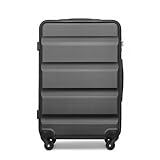 KONO Hartschalenkoffer Groß Koffer Reisekoffer 75cm Groß Leicht Hartschale Rollkoffer mit TSA Schloss und 4 Rollen, Koffer XL Grösse 75x51x28cm, 90Liter (Groß Koffer, Grau)