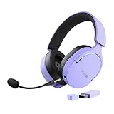 Trust Gaming GXT 491P Fayzo Gaming Headset Bluetooth + 2.4 GHz, 7.1 Surround Sound, 22H Akkulaufzeit, 35% Recyclingkunststoff RGB Over-Ear Kopfhörer Kabellos Bluetooth PC PS5 PS4 Switch, Purpur