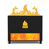 JUJNE 1Set Aromatherapie-Flamme, Umgebungslicht, Mini-Geräte, Luftflamme, Duftmaschine, Flammen-Atmosphärenlicht, Schwarz