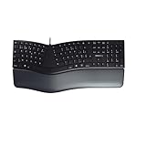 CHERRY KC 4500 ERGO, Ergonomische Tastatur, Belgisches Layout (AZERTY), Kabelgebunden, Handballenauflage mit Memory-Schaum, Geschwungenes Tastenfeld, Schwarz