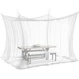 ELEGANCIO Moskitonetz für Innen und Außen 300 x 300 x 250 cm 220 Mesh Outdoor & Indoor XXL Mosquito net Insektenschutznetz Mückennetz für Zelt Wohnwagen (weiß)