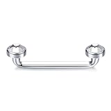 Xpircn 14G Titan Klammer Oberfläche Piercing Barbell Doppelkristall Innengewinde Oberfläche Barbell Staple Piercing 12/14/16/18/20mm, Titan, Titan