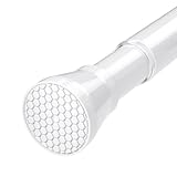 HAOYUNTE Duschvorhangstange 70-120cm Weiß 1 Stück,Gardinenstange ohne Bohren,Teleskopische Spannstange für Dusche,Vorhangstange für Fenster, Badezimmer und Türen
