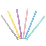 NIYANGLE 6Stücke Wiederverwendbare Silikon Trinkhalme Für Bubble Tea Und Cocktails Für Partys Und Besondere Anlässe Mit Praktischem Etui Bunten Farben