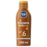 NIVEA SUN Tropical Bronze Sonnenlotion LSF 6 (200 ml), Sonnenschutz für langanhaltende Bräune ohne Selbstbräuner, Sonnencreme mit Carotin-Extrakt und Vitamin E