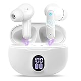 LWMTT Kopfhörer Kabellos Bluetooth,in Ear Kopfhörer Bluetooth 5.3,Weiß LED-Anzeige Headphones IPX7 Wasserdicht Kopfhörer Kabellos,30 H Spielzeit, Noise Cancelling Kopfhoerer USB-C Schnellaufladung ﻿