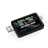 DEWIN USB Tester, USB Messgerät USB und Typ-C-Tester Spannung Strommesser Voltmeter Amperemeter Detektor mit LCD-Anzeige