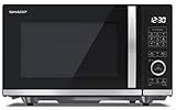 SHARP QG204AEB Mikrowelle mit Grill (Mikrowelle: 800W, Grill: 1000W, 10 Leistungsstufen, Auftaufunktion, Abmessungen: 457x272x391cm), schwarz