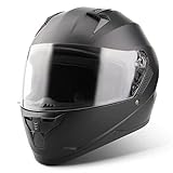 VINZ Vigo Integralhelm | Motorrad Helm Vollvisierhelm Mopedhelm | Motorradhelm Full-Face Helme | für Damen & Herren | In Gr. XS-XXL - Matt Schwarz