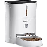 Balimo Futterautomat Katze 3L, Katzenfutter Automat mit Programmierbarem Timer, Futterautomat Hunde mit Nachtlicht, Fresh Lock Technologie, Edelstahlnapf,1 bis 6 Mahlzeiten pro Tag,Weiß
