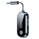 Lnhgh Drahtloser Sender, Auto Sender Kabellos, 2-in-1 Audio-Umwandler mit Digitaldisplay & 3.5mm-Anschluss für Gitarren Kopfhörer Computer LKWs Jugend-Smartphones Reisefahrzeuge Tablets Flugzeuge