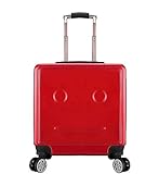 BOGAZY Koffer Trolley 18-Zoll-Gepäck, Verstellbarer Trolley-Koffer Für Reisen, Geschäftsreisen, Einsteigen, Zahlenschloss Reisekoffer Rollkoffer (Color : Rood, Size : 18in)