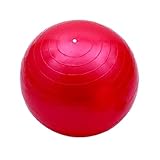 Supertool Gymnastikball, PVC, Anti-Burst, Yoga-Balance-Ball mit Handpumpe für Pilates, Fitnessstudio und Heimtraining, Rot, 65 cm Durchmesser