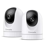 Cinnado Babyphone mit Kamera Überwachung Innen - 2K 360 Grad WLAN Kamera für Baby/Haustier, WiFi IP haustierkamera mit app, Nachtsicht, kompatibel mit Alexa, D1 Set 2