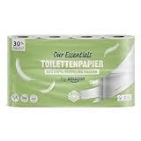 by Amazon ECO Toilettenpapier aus 100% Recycling-Fasern 3-lagig, 200 Blatt, Ohne Duft, 8 Rollen, 1er-Pack