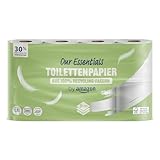 by Amazon ECO Toilettenpapier aus 100% Recycling-Fasern 3-lagig, 200 Blatt, Ohne Duft, 8 Rollen, 1er-Pack