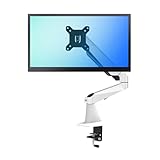 Monitorarm, Einzelmonitor-Tischhalterung for die meisten 15- bis 27-Zoll-Bildschirme, Einzelmonitorarm aus Aluminium mit Tüllensockel, verstellbare Monitorhalterung mit Gasfedern, VESA 75/100 mm , für