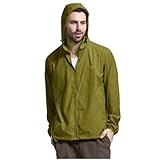 C'est TT Regenjacke Herren Wasserdicht Ultraleichte Regenjacke Herren Fahrrad Regenjacke Herren Regenjacke Faltbar Dünne Sonnenschutz Atmungsaktiv Windjacke Herren Wasserdicht mit Taschen und Kapuze