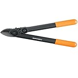 Fiskars PowerGear Amboss-Getriebeastschere für trockenes und hartes Holz, Antihaftbeschichtet, Gehärteter Präzisionsstahl, Länge: 39 cm, Schwarz/Orange, L31, 1000581