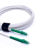 Elfcam® - LWL Glasfaser-Kabel LC/APC auf LC/APC Stecker, Simplex 9/125μm Patchkabel, Lichtwellenleiter LSZH, Weiß, 15 Meter