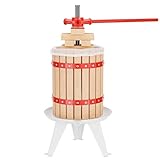 Wiltec 6L Obstpresse aus Buchenholz inkl. Presstuch, manuelle Weinpresse mit 190x270mm Korb, Apfelpresse Fruchtpresse für Obst Wein Maische