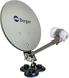 BERGER Mobile Sat-Anlage Komplettset Single-LNB im Campingkoffer | Satellitenschüssel Sat Komplettanlage | inkl. Zubehör