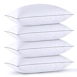 HUXMEYSON King-Size-Kissen, kühlende und Daunen-Alternative, Bettkissen, 4er-Set, stützende Luxushotel-Kissen zum Schlafen, King-Size-Kissen für Seiten- und Rückenschläfer, 4 Stück