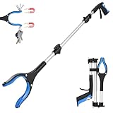 91cm Greifzange für Senioren - Faltbare Greifzange mit starkem Griff und 360° Drehkopf, Ergonomischer Greifer für Senioren, Robuste Müllzange für tägliche Aufgaben, Blau