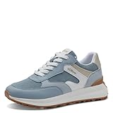 s.Oliver Damen Sneaker flach mit Schnürsenkeln Sportlich, Blau (Denim Comb.), 38 EU