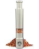 UNCLE SPICE® Bhut Jolokia Flocken - GEISTERCHILI - in Einhandmühle aus Edelstahl als Probierset - ca. 4g extrem scharfe Chiliflocken in praktischer Einhandmühle - Ideal zum BBQ und für Grillfeste