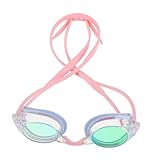 Abaodam Wettkampfschwimmbrille für Erwachsene Jugendliche Beschlagfrei mit Weitem Sichtfeld Stoßfest und Langlebig für Training und Wettkampf Rosa Farbverlauf