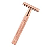 SAFIGLE Manueller Rasierer Rasierhobel Rasiermesser Aus Metall Hair Rasiermesser Manueller Rasierschneider Doppelrasierer Bart Rasiermesser Haarrasierer Golden Griff Ist Aus Aluminium
