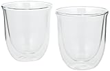 Thermisches Glas DeLonghi DLSC311 Doppelwandiges Cappuccino-Set, 2 Stück (1 Packung), transparent, Durchsichtig