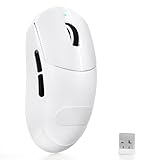 ATTACK SHARK X8 SE Kabellose Gaming-Maus, 55g Ultraleicht, PAW3311 Sensor, BK52820 Chip, 25.000 DPI, BT/2,4G/USB-C, 80 Mio. Klicks, 500mAh Akku, Treiber für PC/Mac–Weiß+Griffband