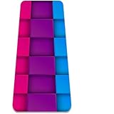 Eslifey Bunte Neon-Kontrast, Regenbogen-Yogamatte, dick, rutschfest, für Damen und Mädchen, Gymnastikmatte, weiche Pilates-Matten, (182,9 x 61 cm, 0,6 cm dick)