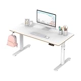 ULTRADESK Kinder Computertisch Elektrischer Gaming-Schreibtisch Pulsar Höhenverstellung - für Schüler - Platz für Zwei Monitore - Beinfreiheit und Mehr - Inklusive Zubehör - 120x60x55-81cm - Weiß