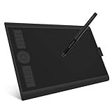 GAOMON M10K PRO 10” X 6,25' Zeichentablett mit Touch Ring, arbeitet mit AP32 Battrielosem Stift, kompatibel mit Windows/Mac/Android Handy