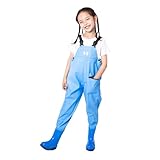 Turn Bekleidung Kinder Wathose für Kinder, Jungen und Mädchen, Angel-Wathose mit Tasche für Kleinkinder, wasserdicht, Jagd- und Angel-Wathose mit Stiefeln Hose Kinder Mädchen 9 Jahre (Blue, 2-3 Years)